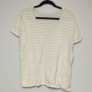Universal Thread Striped V Neck Short Sleeve Shirt